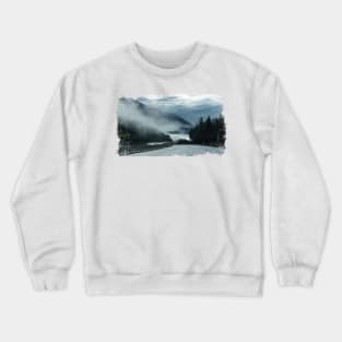 Foggy morning in the middle of Rocky Mountains Crewneck Sweatshirt